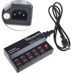 10-Port USB2.0 10A 50W Multi Charger Station with Switch 5V 1A 2.4A Output for Mobile Phones Convenient Travel Charger