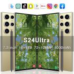High Quality New S24 Ultra Android 14 5G Unlocked Cell Phone 7.3 Inch HD LED 16GB+1TB Dual Sim Hot Sale 4G/5G Smart Mobile Phone