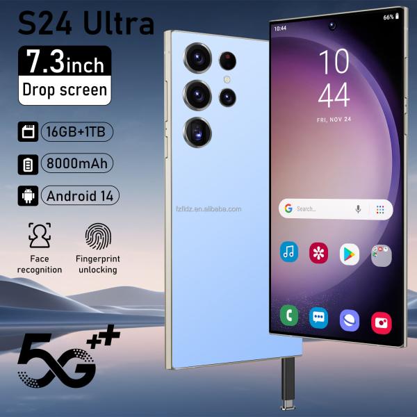 2024 Hot Sale S24 Ultra 7.3 Inch Android 14 5G Smartphone 16GB+512TB Unlocked with 100W Quick Charge Spanish Operating Language