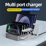 USB Charging Station 72W 6 Port USB C Charger with 45W PD Fast USB Multi Port Charger Dock for iPhone 16/15/14/13 iPad Tablets