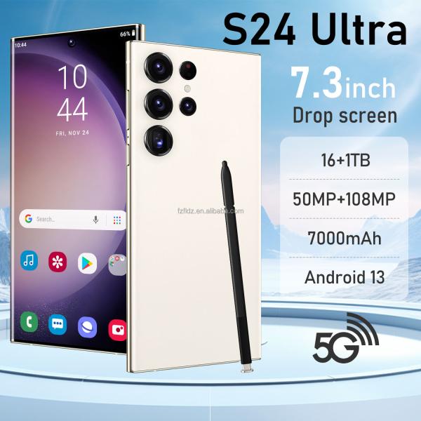 Wholesale Original Android13 S24 ultra Unlocked Mobilephone Smartphone 16+1TB Mobile Phone Cell Phone Dual Card 5G Phones