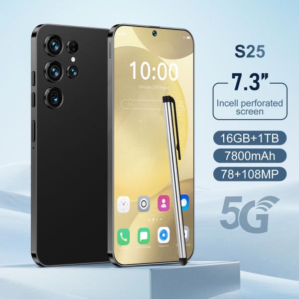 Hot Sale Original S25 5G Unlocked Android 14 Smartphone Decacore CPU HD Screen Spanish 16GB+1TB Memory Wholesale Price