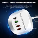 Portable 40W USB C Charger 4-in-1 4 Ports Mobile Phone USB Charging Station Compatible PD QC Port for US/EU/AU/UK Plug