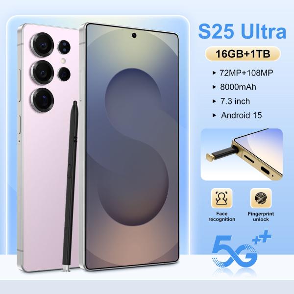 Wholesale Price New Style S25 Ultra Smartphone 7.3-Inch HD Screen 16GB+1TB Cellphone Multi-language Support Mobilephone