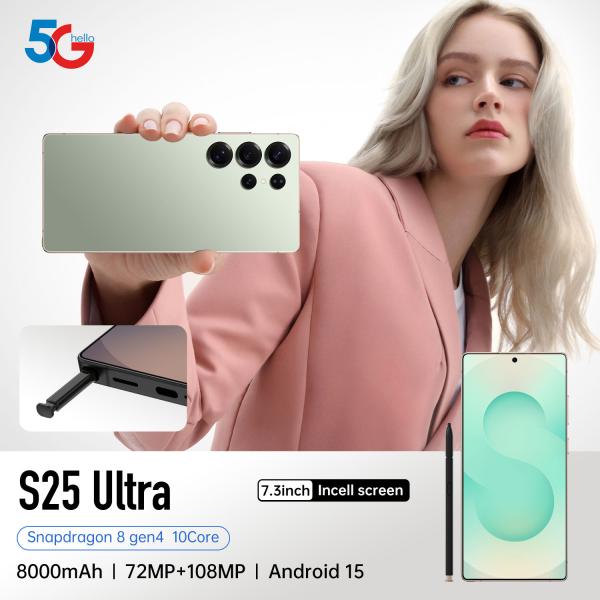 Wholesale Price New Style S25 Ultra Smartphone 7.3-Inch HD Screen 16GB+1TB Cellphone Multi-language Support Mobilephone