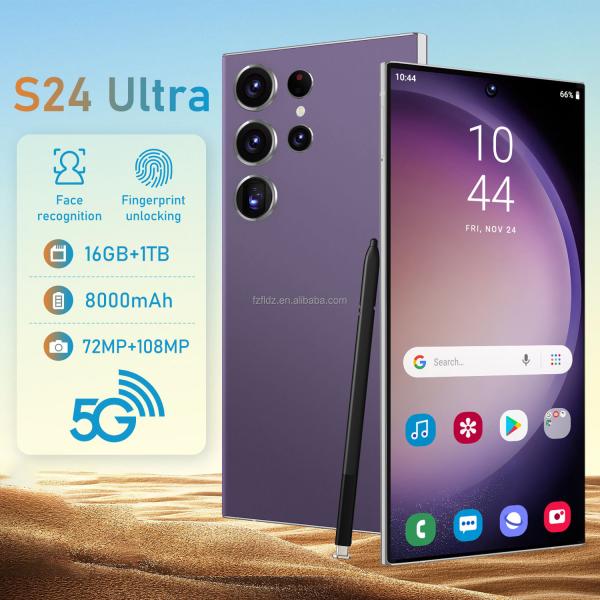 2024 Hot Sale S24 Ultra 7.3 Inch Android 14 5G Smartphone 16GB+512TB Unlocked with 100W Quick Charge Spanish Operating Language
