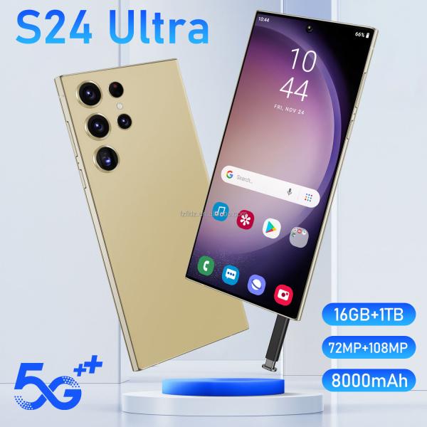 Global Version S24 Ultra High Quality 5G Android14 Smartphone 7.3inch HD Screen 16GB+1TB Face Unlock Mobile Phone