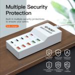 2024 10 Ports Type C PD USB Multi Charger Station Fast Charging Charger Dock Hub US EU UK Plug 5V 3A Output for Multiple Phones