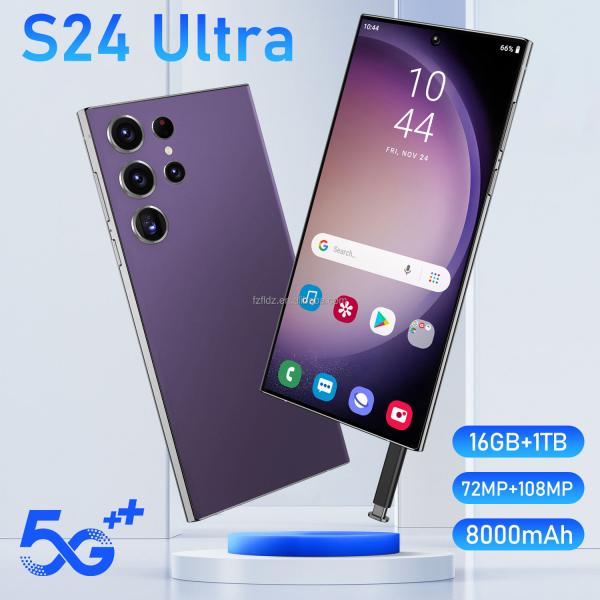 S24 Ultra 5G Smartphone 7.3 Inch Android 14 High Quality Gaming Mobile Phone 16GB RAM 1TB Storage Face Unlock HD Cameras