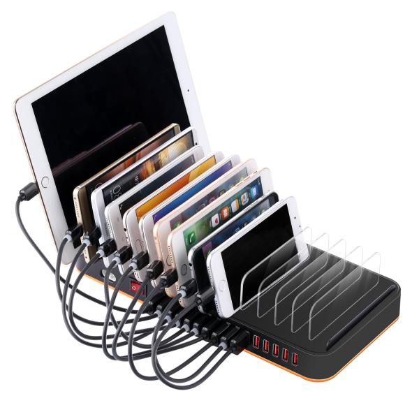 15 Port Multi Charger Station Bracket for Fast Mobile Phone Multi USB Charger with 180W 5V 2.4A Output for Hotel Office School