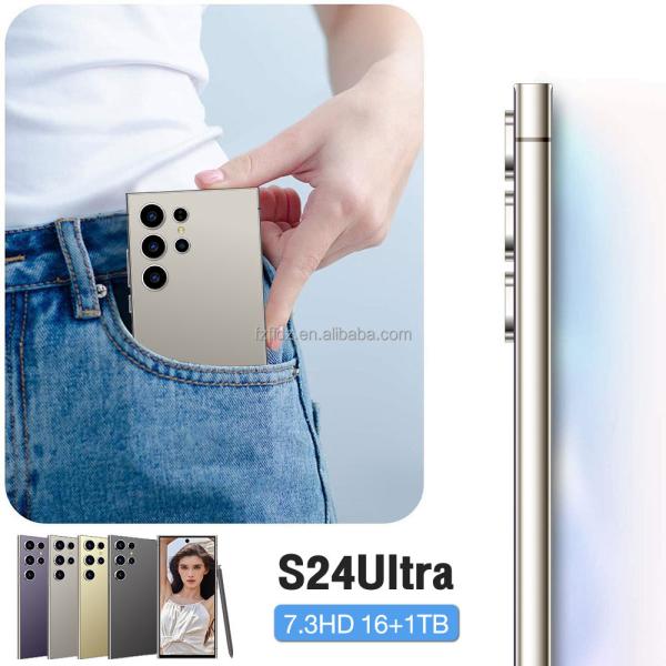 2024 New Hot Selling S24 Ultra Smartphone 7.3 Inch Android 14 16GB+1TB Face Unlock Global Version 3G 4G 5G Spanish 100W Mobile