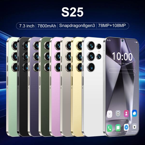 Hot Sale Original S25 5G Unlocked Android 14 Smartphone Decacore CPU HD Screen Spanish 16GB+1TB Memory Wholesale Price