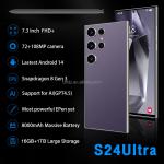 2024 New Hot Selling S24 Ultra Smartphone 7.3 Inch Android 14 16GB+1TB Face Unlock Global Version 3G 4G 5G Spanish 100W Mobile