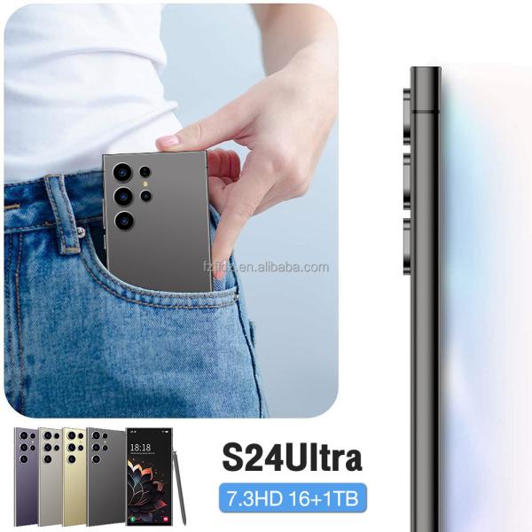High Quality New S24 Ultra Android 14 5G Unlocked Cell Phone 7.3 Inch HD LED 16GB+1TB Dual Sim Hot Sale 4G/5G Smart Mobile Phone