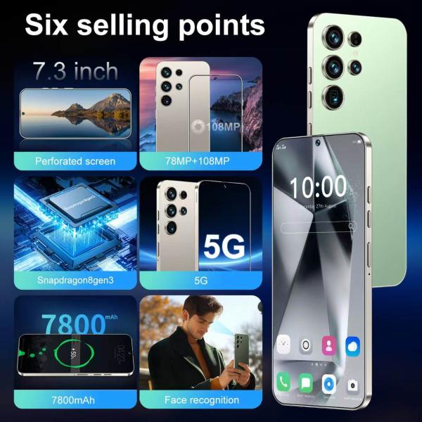 Hot Sale Original S25 5G Unlocked Android 14 Smartphone Decacore CPU HD Screen Spanish 16GB+1TB Memory Wholesale Price